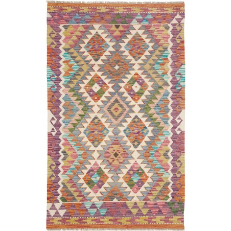 Tappeto Kilim Afghanistan marrone azzurro 101x161