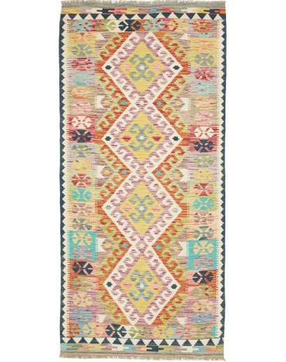 Tappeto Kilim Afghanistan marrone azzurro 92x200