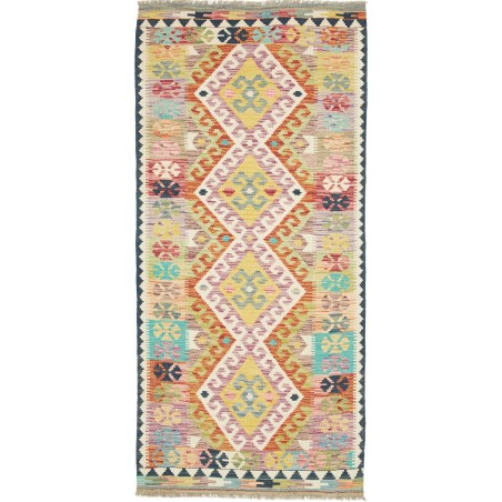 Tappeto Kilim Afghanistan marrone azzurro 92x200