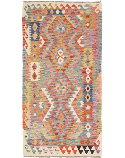 Tappeto Kilim Afghanistan marrone giallo 103x198
