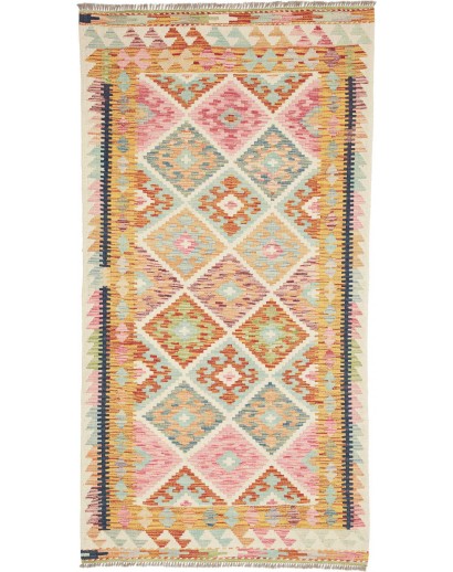 Tappeto Kilim Afghanistan marrone giallo 105x200