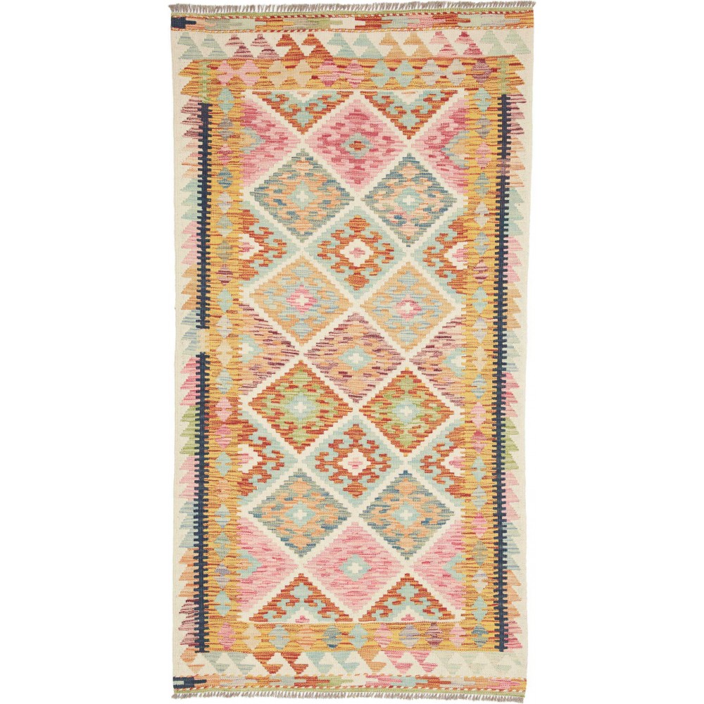 Tappeto Kilim Afghanistan marrone giallo 105x200