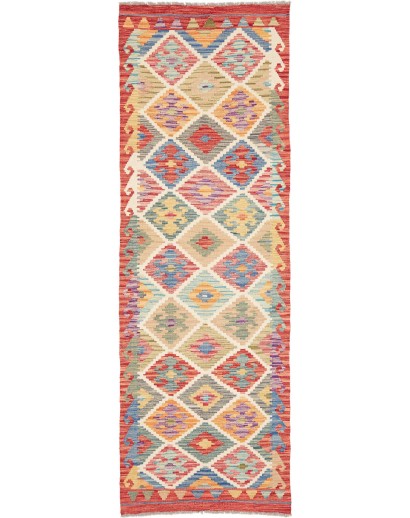 Tappeto Kilim Afghanistan marrone rosso 78x242