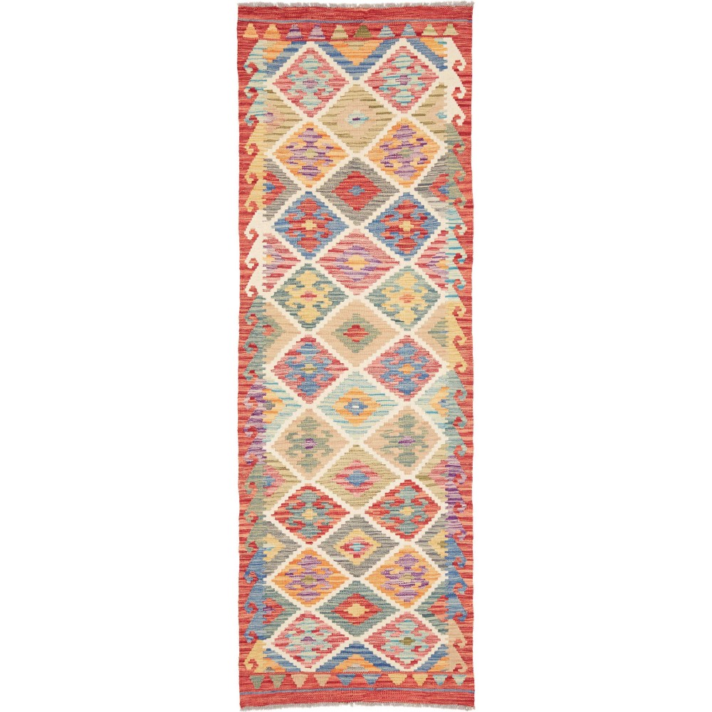 Tappeto Kilim Afghanistan marrone rosso 78x242