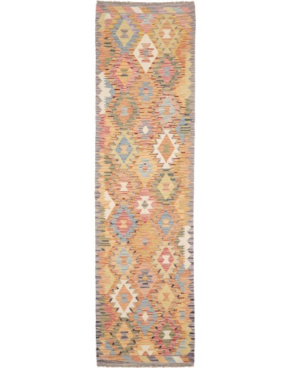 Tappeto Kilim Afghanistan marrone bianco 82x299