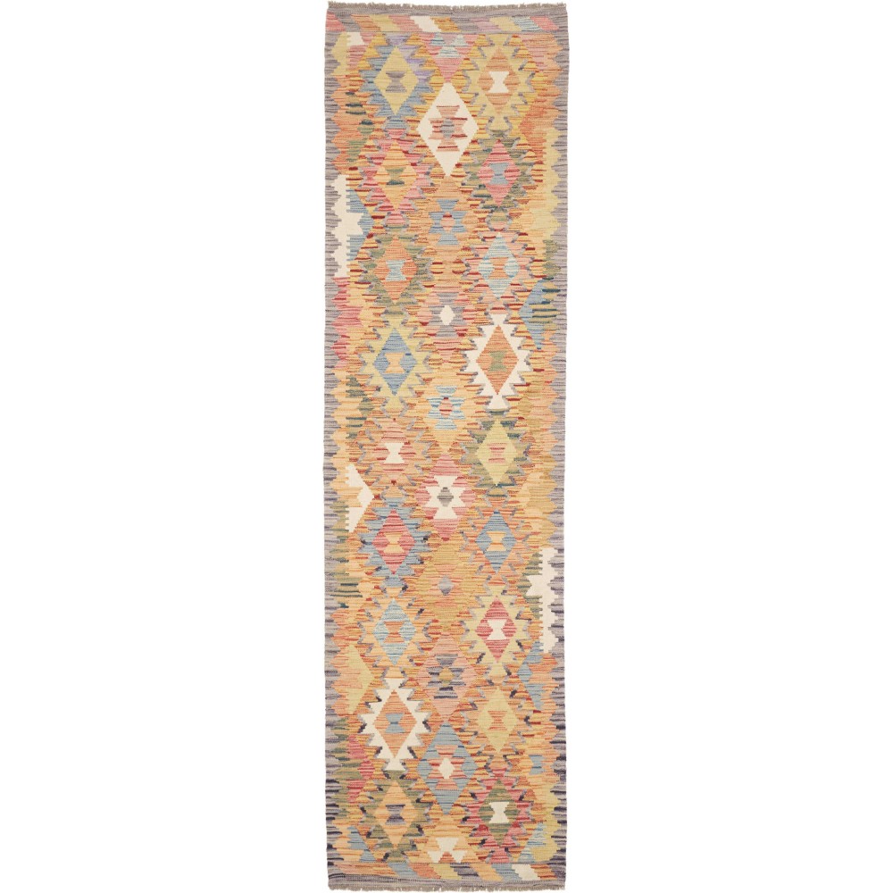 Tappeto Kilim Afghanistan marrone bianco 82x299