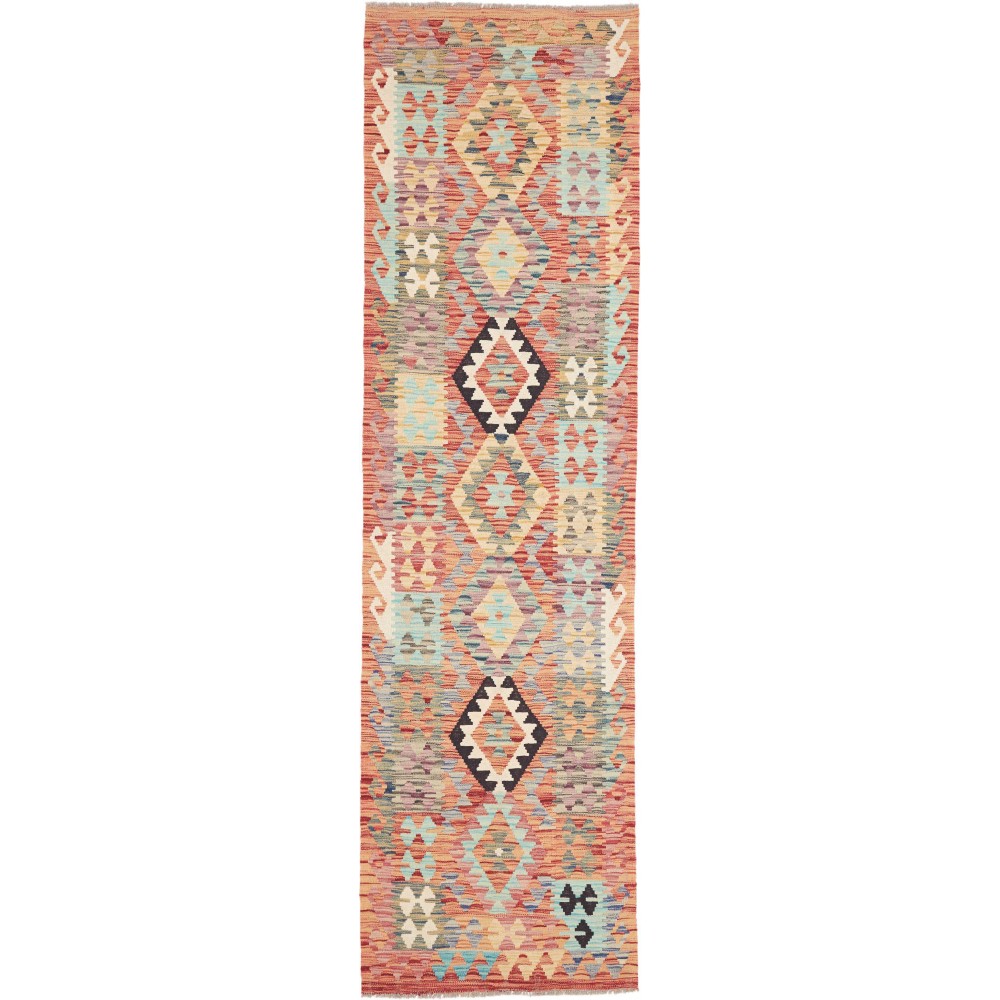 Tappeto Kilim Afghanistan marrone bianco 85x304