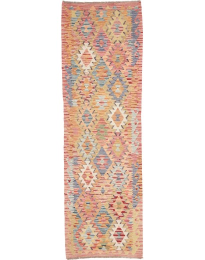 Tappeto Kilim Afghanistan marrone bianco 87x274