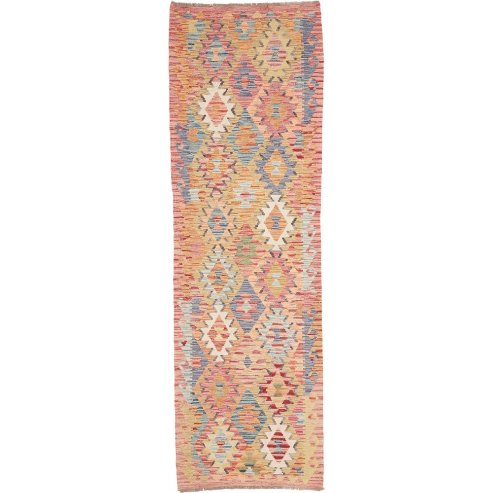 Tappeto Kilim Afghanistan marrone bianco 87x274