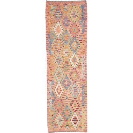 Tappeto Kilim Afghanistan marrone bianco 87x274
