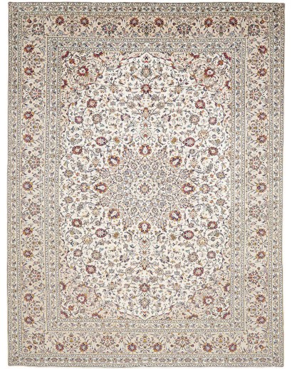 Tappeto Kashan Persia bianco azzurro 295x390