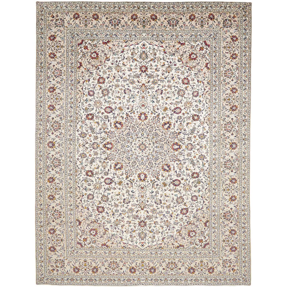Tappeto Kashan Persia bianco azzurro 295x390
