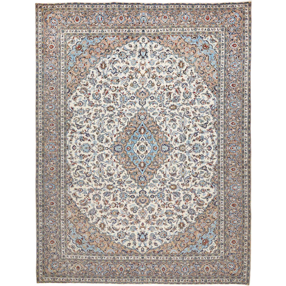 Tappeto Kashan Persia beige grigio 305x395