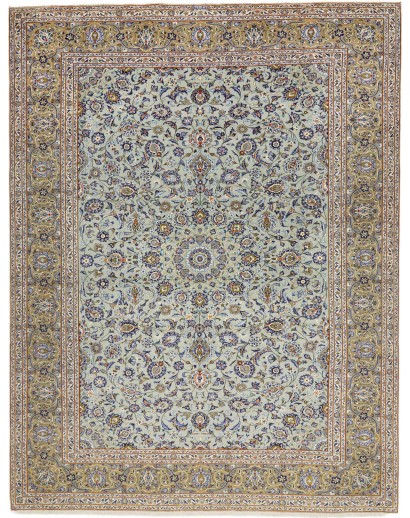 Tappeto Kashan Fine Persia azzurro verde 290x374