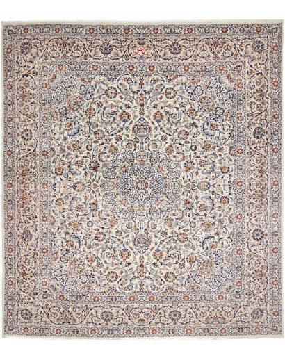Tappeto Kashan Persia bianco grigio 352x390