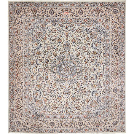 Tappeto Kashan Persia bianco grigio 352x390