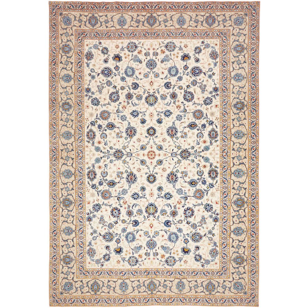 Tappeto Kashan Fine Persia bianco marrone 284x413