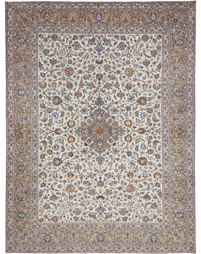Tappeto Kashan Persia beige grigio 306x406