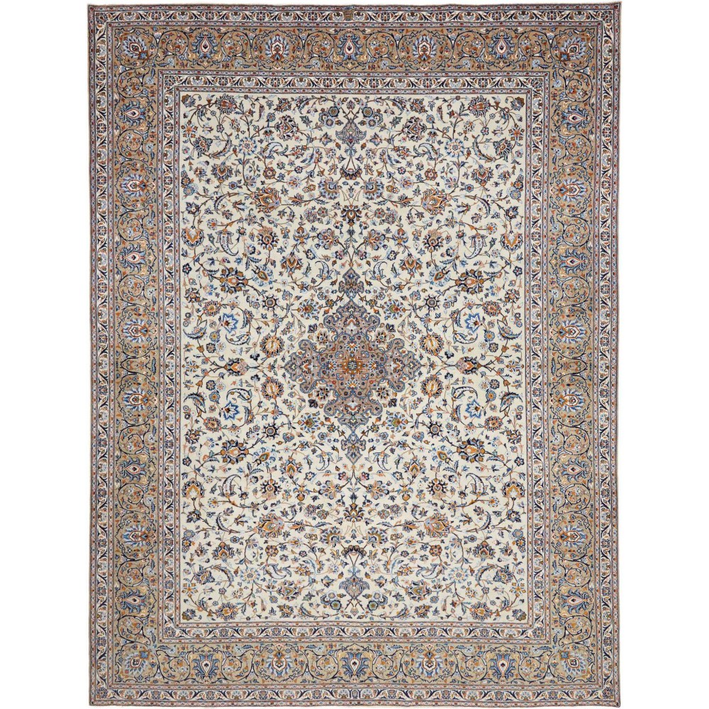 Tappeto Kashan Persia beige grigio 306x406