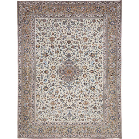 Tappeto Kashan Persia beige grigio 306x406