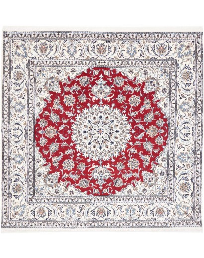Tappeto Nain Kashmar Persia bianco grigio 196x193