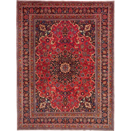 Tappeto Mashad Persia marrone blu 297x395