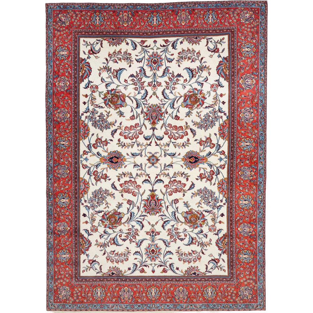 Tappeto Sarough Persia bianco grigio 250x348