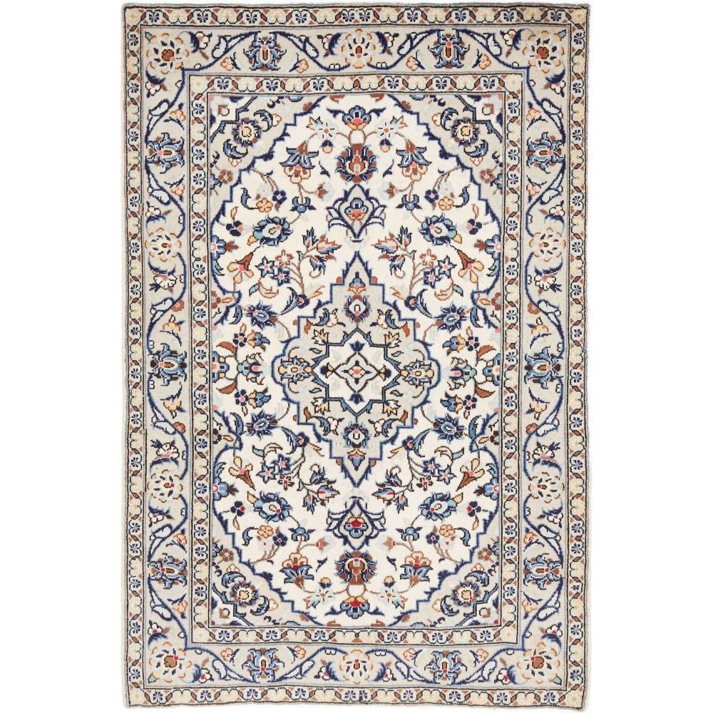 Tappeto Kashan Fine Persia bianco grigio 100x150