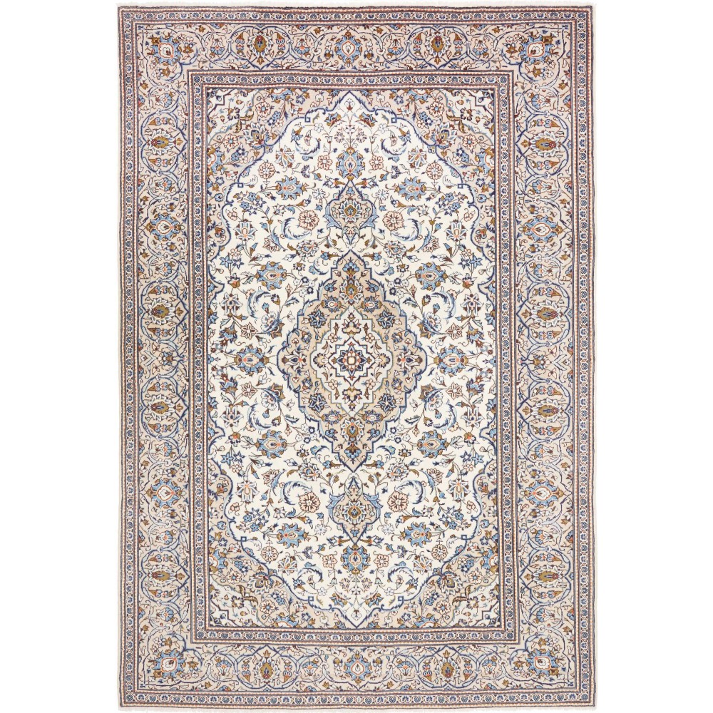 Tappeto Kashan Persia bianco azzurro 205x300