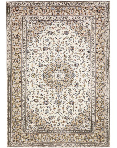 Tappeto Kashan Persia bianco grigio 247x352