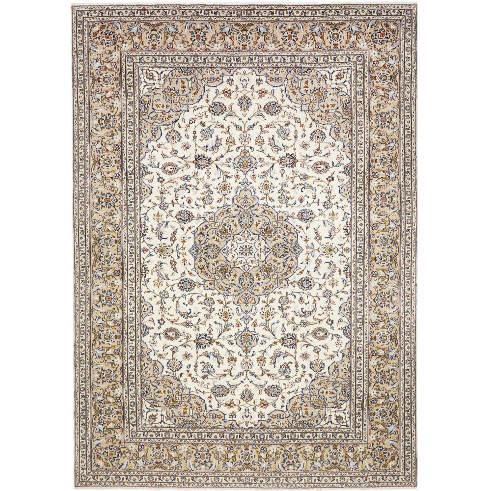 Tappeto Kashan Persia bianco grigio 247x352