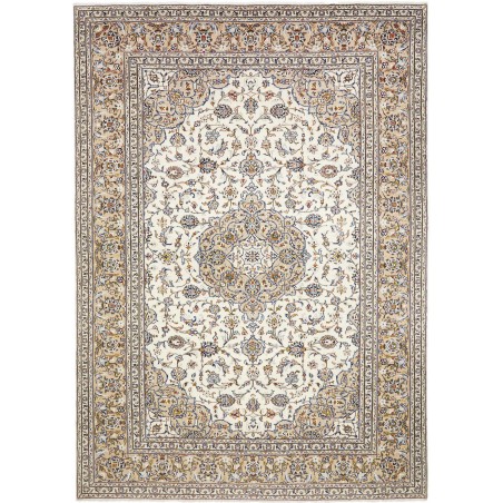 Tappeto Kashan Persia bianco grigio 247x352
