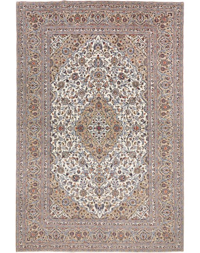 Tappeto Kashan Persia bianco grigio 247x372