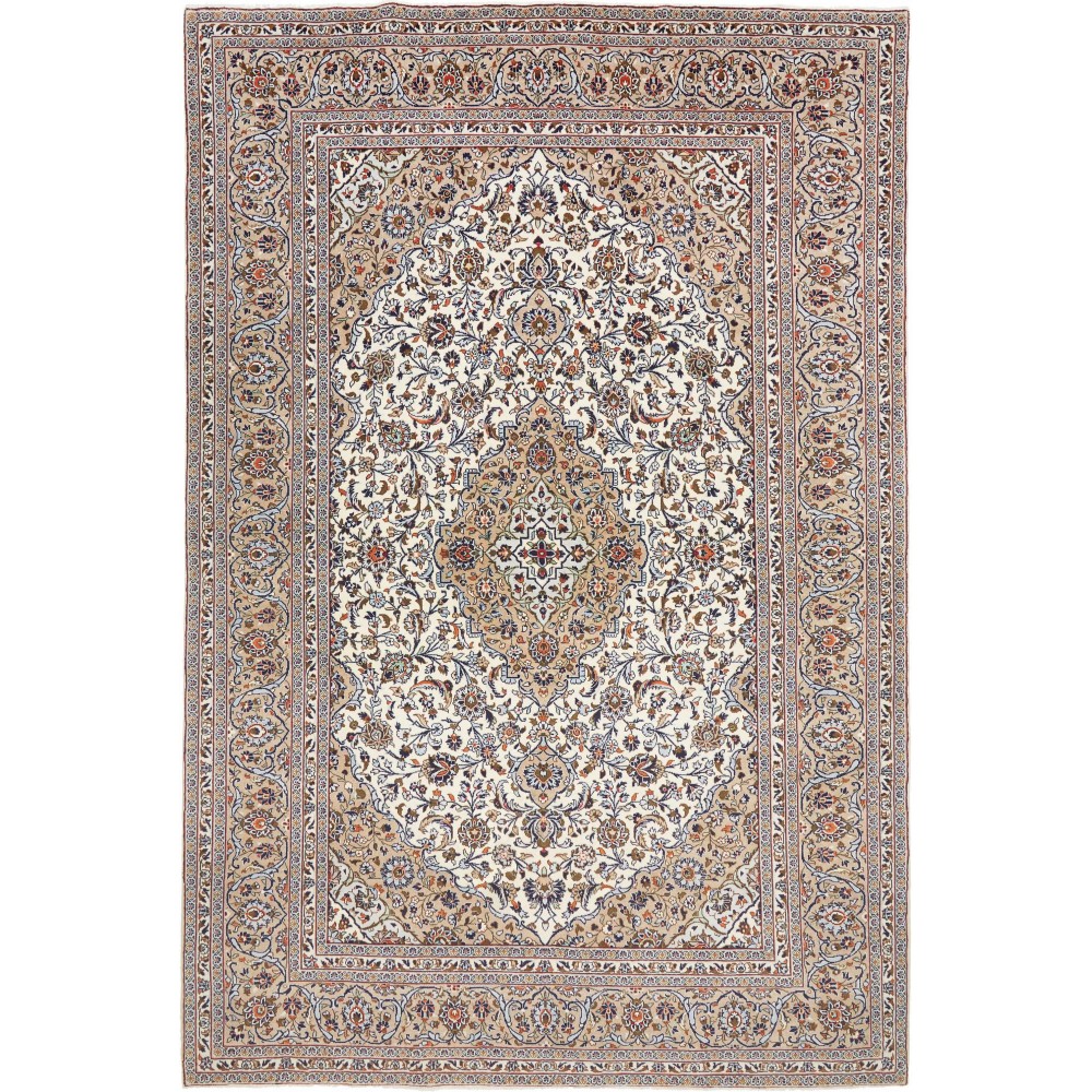 Tappeto Kashan Persia bianco grigio 247x372