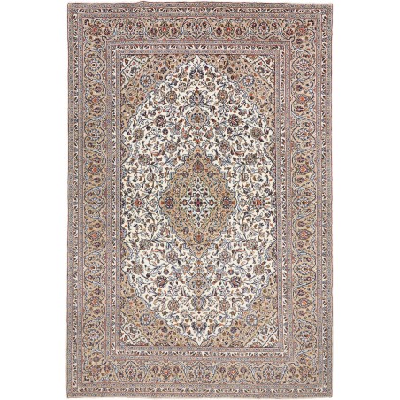 Tappeto Kashan Persia bianco grigio 247x372