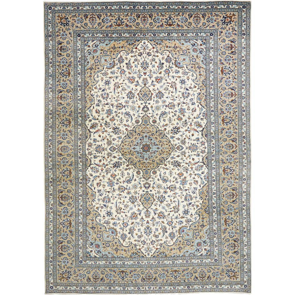 Tappeto Kashan Persia beige bianco 247x356