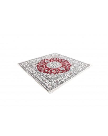 Tappeto Nain Kashmar Persia bianco grigio 196x193
