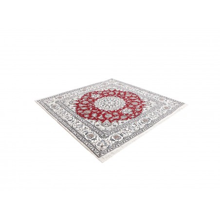 Tappeto Nain Kashmar Persia bianco grigio 196x193