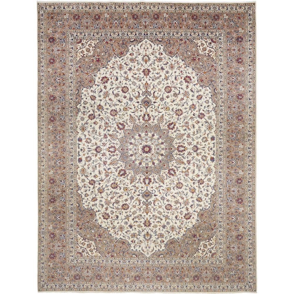 Tappeto Kashan Persia beige grigio 300x408