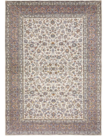 Tappeto Kashan Persia bianco verde 284x396