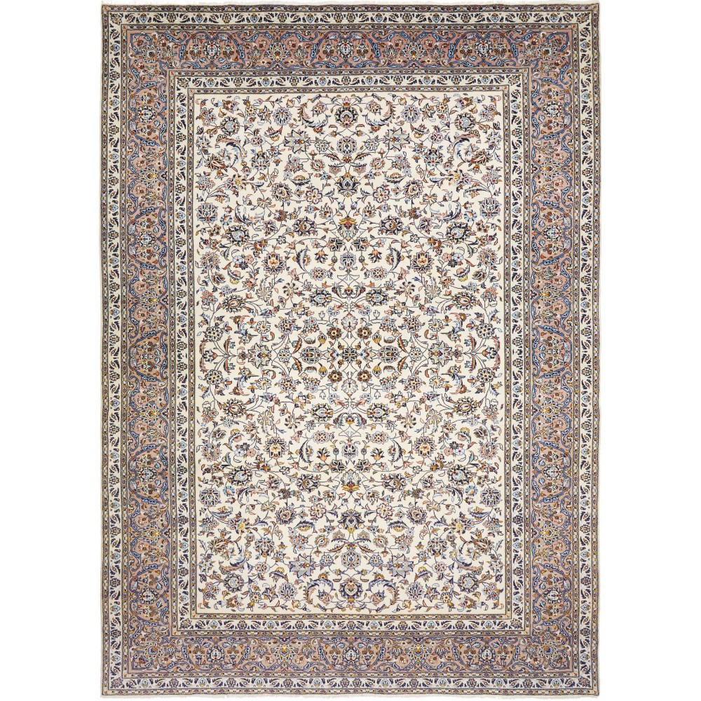 Tappeto Kashan Persia bianco verde 284x396
