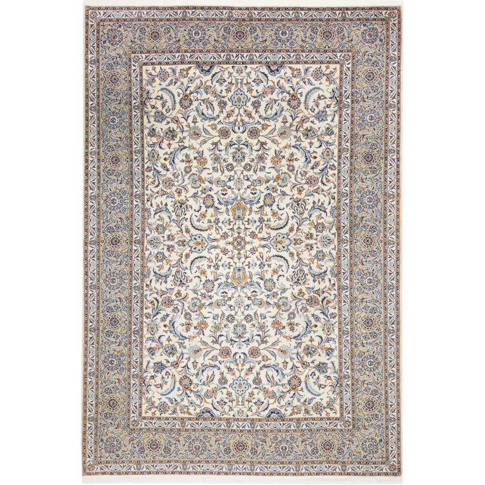 Tappeto Kashan Persia bianco verde 235x342