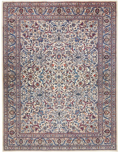 Tappeto Mashad Persia bianco marrone 305x392