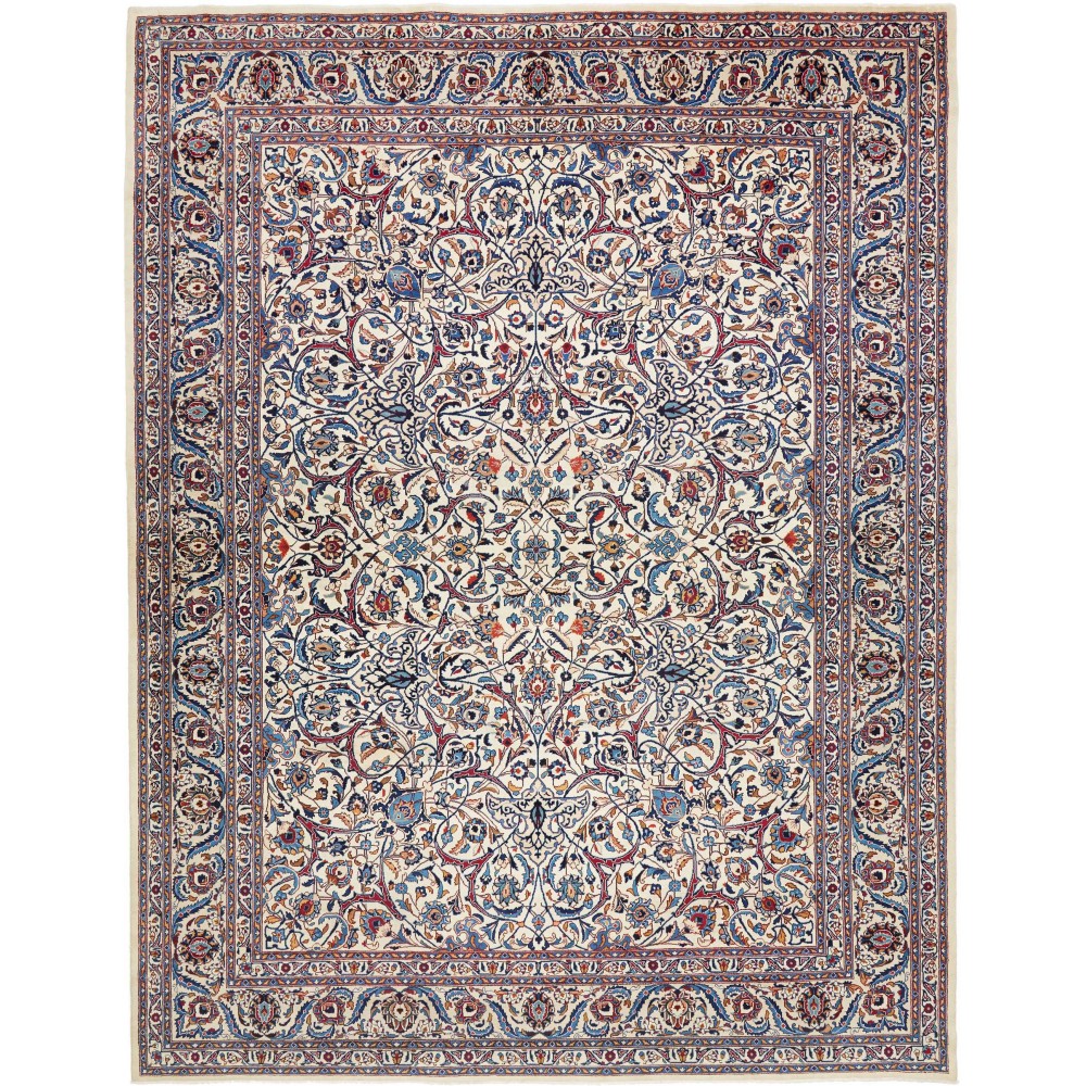 Tappeto Mashad Persia bianco marrone 305x392