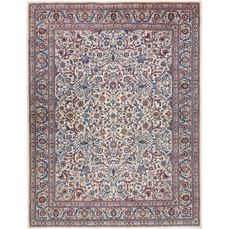 Tappeto Mashad Persia bianco marrone 305x392