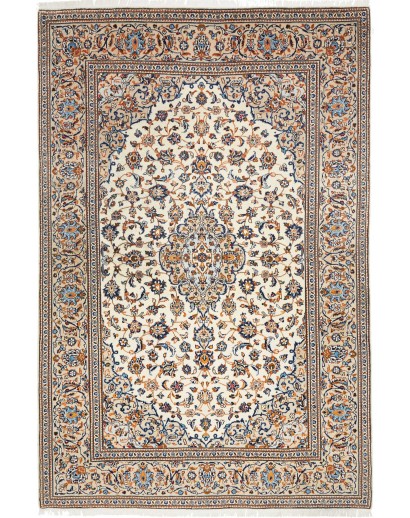 Tappeto Kashan Persia bianco grigio 198x303