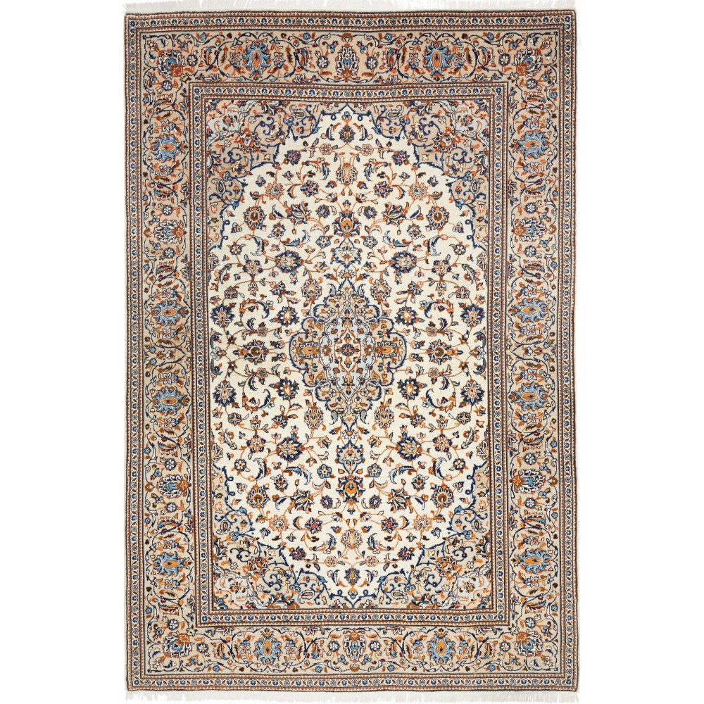 Tappeto Kashan Persia bianco grigio 198x303