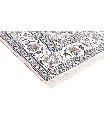 Tappeto Nain Kashmar Persia bianco grigio 196x193
