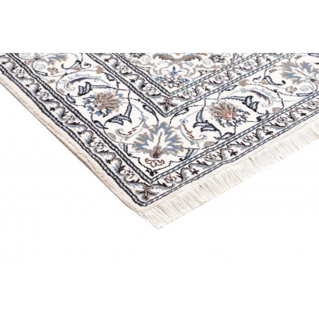 Tappeto Nain Kashmar Persia bianco grigio 196x193