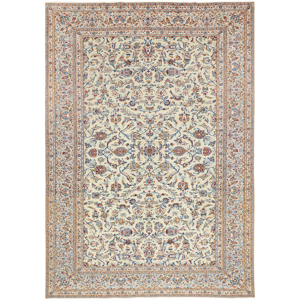 Tappeto Kashan Persia bianco marrone 248x353